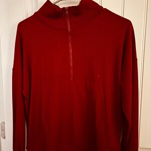 Women’s Red Quarter-Zip Pullover Sweatshirt